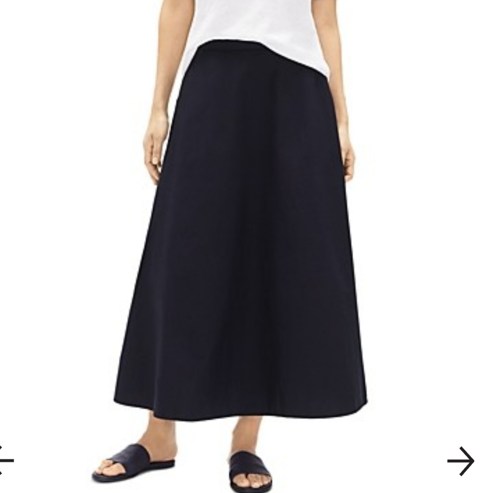 Eileen Fisher Lagenlook Linen and Rayon Blend Maxi skirt Size 2XL in navy use